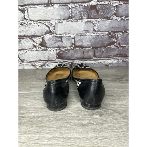 Tibi New York White Black Canvas Leather Ballet Flats Women’s Sz 7B US/37.5EU - Picture 4 of 16